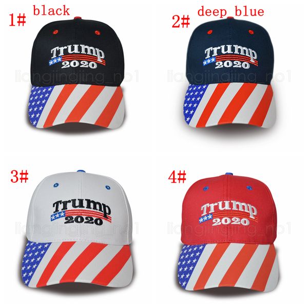 

4styles donald trump 2020 baseball hats star usa cap stripe 3d embroidery letter adjustable snapback party selection caps ffa2770, Black;white
