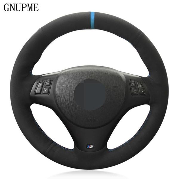 

diy hand-stitched black suede car steering wheel cover for m sport m3 e90 e91 e92 e93 e87 e81 e82 e88 x1 e84