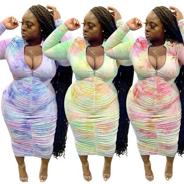 

рукав ruched bodycon платье tie окрашенных тощее платье женщины одежда женщина плюс размер платье sexy zipper v neck long