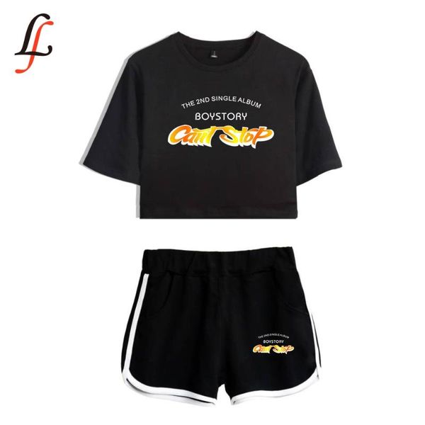 

new female fitness two piece set short sleeve short and middle waist shorts suits combinaison femme 2020 boystory shein, Gray