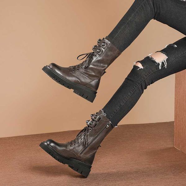 

boots women's british style boots 2020 autumn women's shoes spring and autumn single leather retro motorcycle shoes, Black