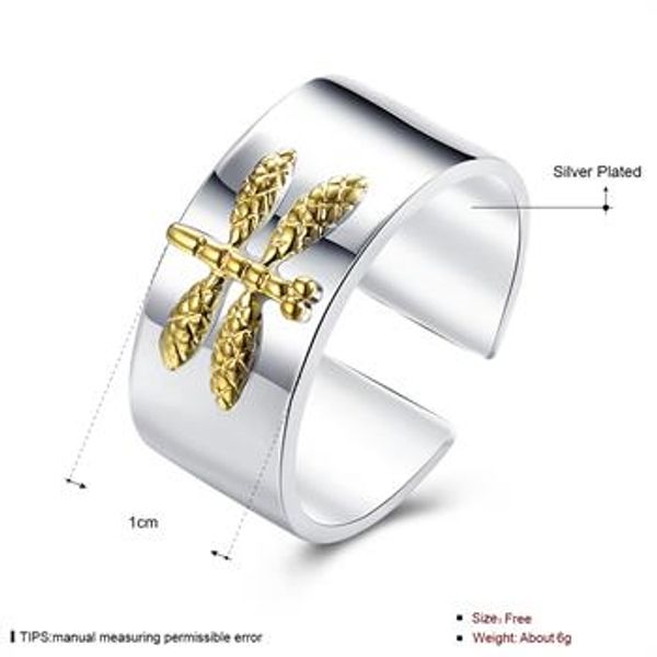 

wholesale - retail christmas gift, new 925 silver fashion ring r57, Golden;silver