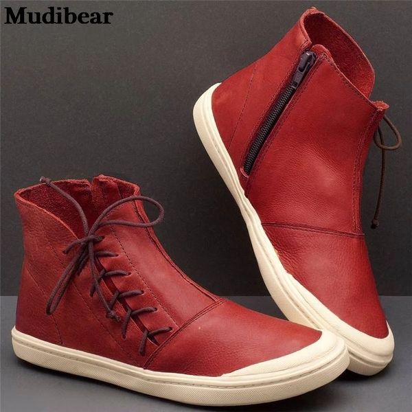 

mudibear women shoes autumn comfortable female deep shape pointed toe zip vintage fashion sneakers ladies platform casual shoes, Black