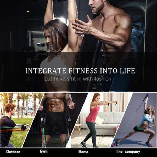 

resistance bands set expander yoga exercise fitness rubber tubes band stretch training home gyms workout elastic pull rope