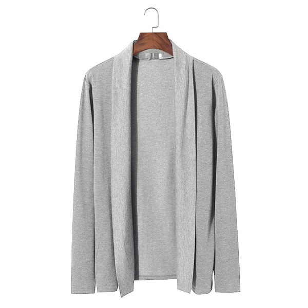 

men's sweaters shawl cardigan men 2021 long sleeve jacket solid casual coat streetwear oversized cosy sweater, White;black