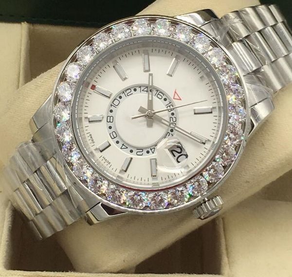 

men's luxury watches mechanical bigger diamond bezel 326934 326933 326935 326938 18k gold new automatic fashion wristwatch, Slivery;brown