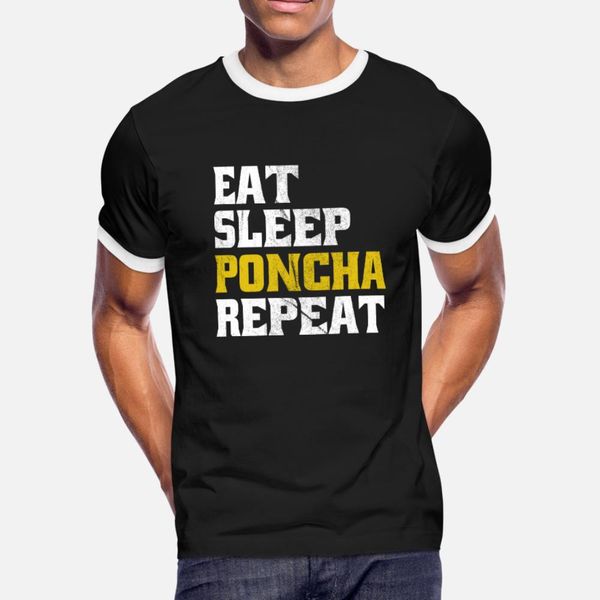 

eat sleep poncha repeat madeira t shirt men character short sleeve round neck formal famous funny summer style pattern shirt