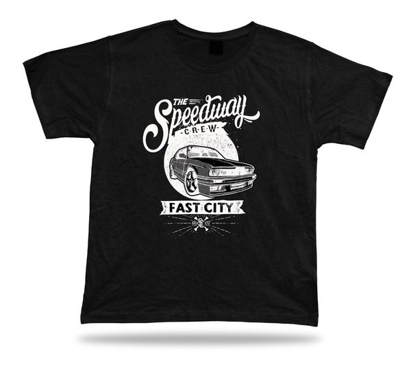 

2019 short sleeve cotton man clothing t shirt birthday gift idea speedway crew fast car race muscle tee shirts