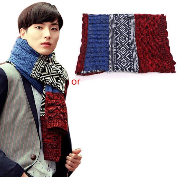

winter men's shawl fashion casual wrap muffler scarf assorted color scarves warm 40jf, Blue;gray