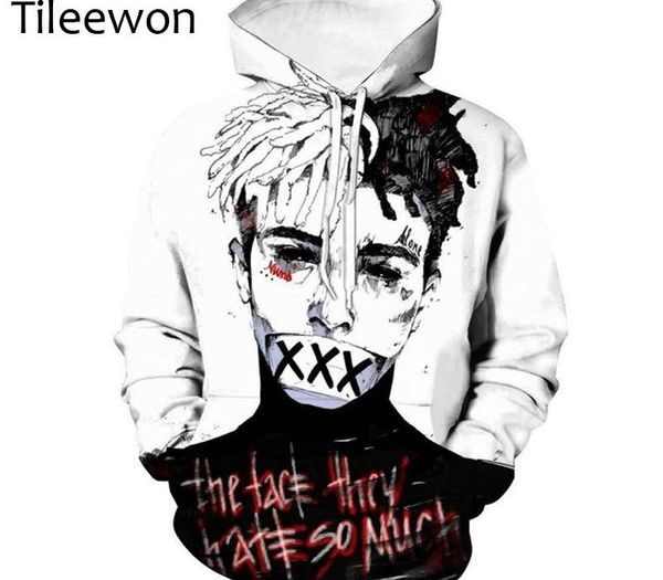 

2020 love cool rapper xxxtentacion men women streetwear hip hop lil peep hoodie sweatshirt digital print commemorative hoodies, Black