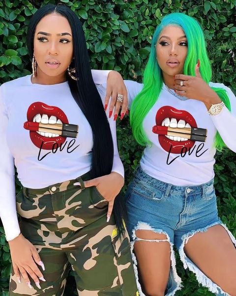 

loose tees plus size female clothing womens designer tshirt summer long sleeve print casual fashion, White