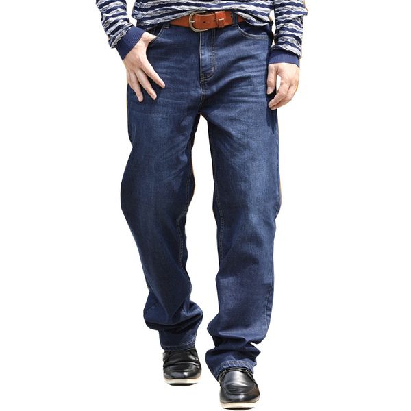 

brand new mens straight denim cargo pants biker jeans men baggy loose blue jeans plus size 29-44