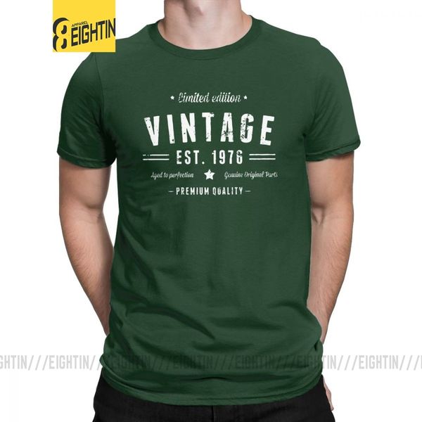 

men vintage retro birthday t-shirt anniversary birth t shirts limited edition 1976 vintage short sleeved tee pure cotton