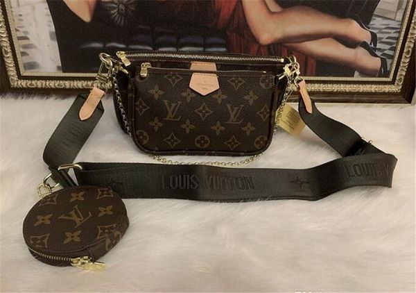 

2020 multi pochette accessories purse handbag women shoulder bags women crossbody chain strap shoulder bag lv louis vuitton, Golden;silver