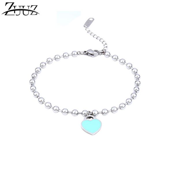

zuuz heart bracelets bangle chain link beads jewelry accessories for women fashion charms friendship friend, Black
