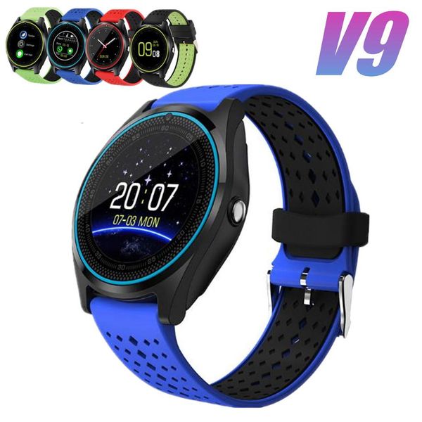 

cgjxsnew v9 smart watch bluetooth sports wirstwatch with camera slot call sync gps support sim tf card wearable devices for android phone