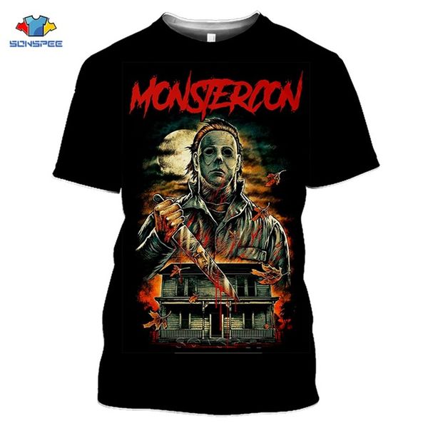 

horror friends pennywise michael myers jason halloween summer men 3d print shirts hippie oversized harajuku men clothing