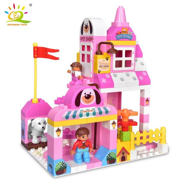 

educational street gift set building bricks blocks city children for duploed huiqibao 112pcs size view big toys shop store pet yxlhyb