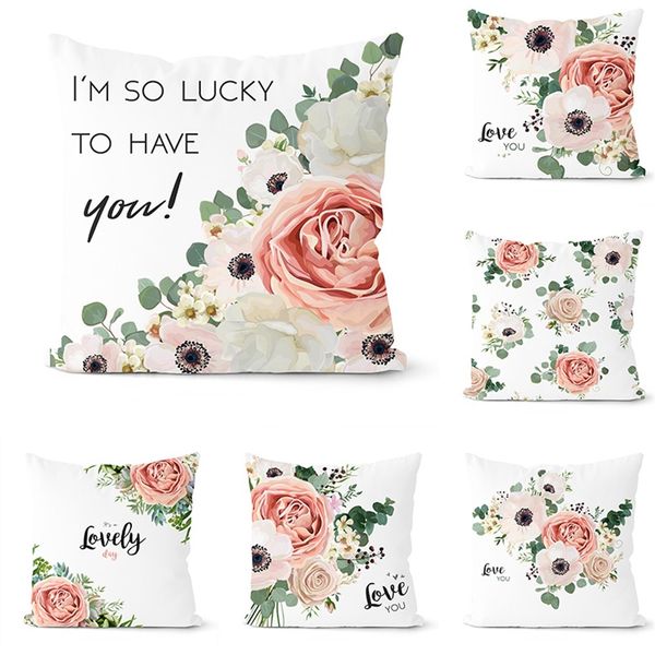 

любовник цветка подушка крышки 45 * 45см полиэстер валентина пары подушка обложка декоративные подушки домашнее украшение бросьте наволочку