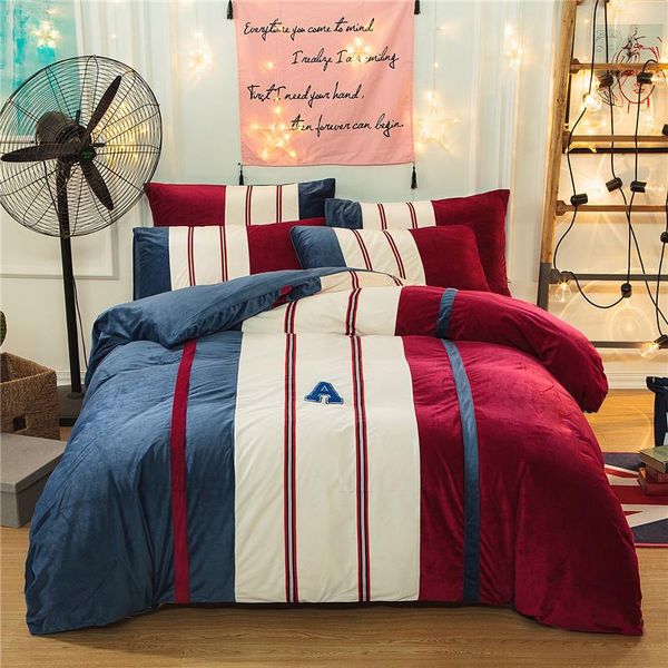 

30 style bedding sets sham thick flannel duvet cover set winter warm bedsheet  king size bed set
