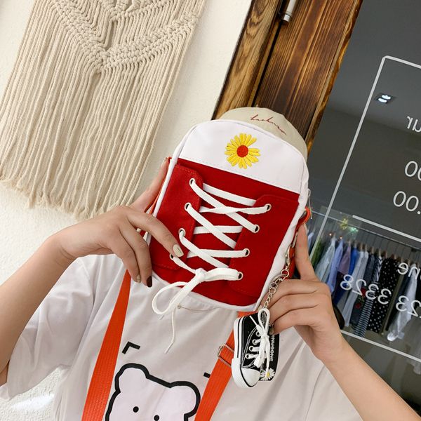 

холст сумки 2020 летом новой корейской моды личности маргаритки плечо сумка мобильный телефон мешок