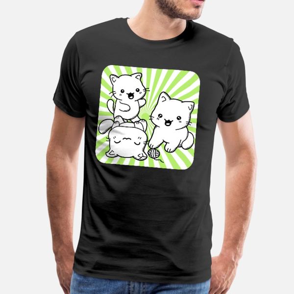 

kawaii котик trio t shirt men дизайн с коротким рукавом экипаж шеи gents фитнес основные летний стиль природные shirt