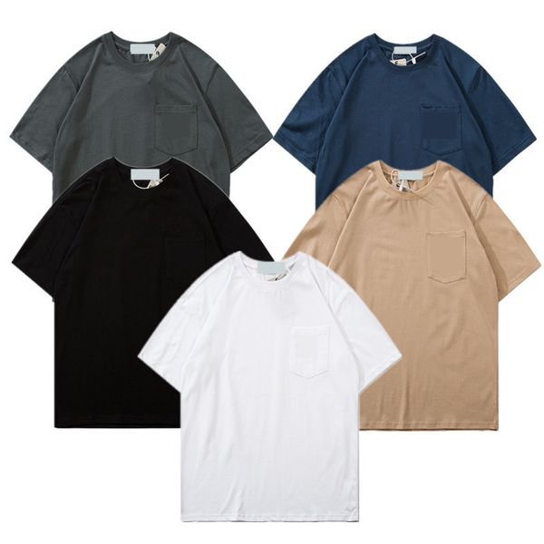 Herren-T-Shirts im japanischen Stil, Carhat, klassischer kleiner Taschenaufnäher, Baumwolle, kurze Ärmel, Rundhalsausschnitt, modisch, schlicht, wild, halbneuer Stil