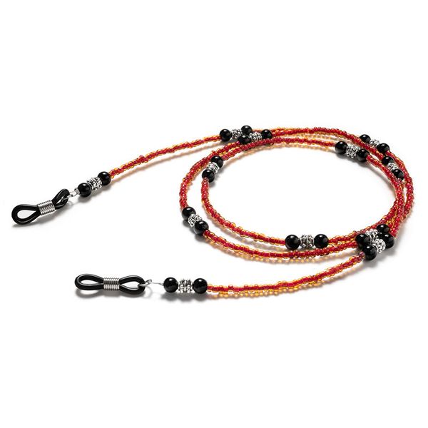 

small acrylic beaded chain black beads glasses chains silicone eyeglasses cord sunglasses necklace band accessories, Silver