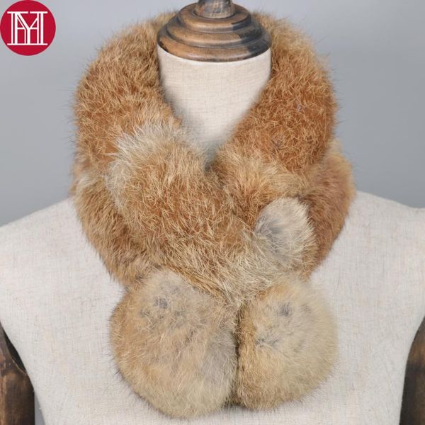 

2020 girls real fur scarf genuine fur warm soft neckerchief lady handmade real ring scarves, Blue;gray