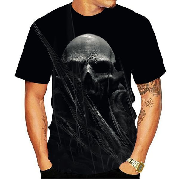 

horror skull sleeve compression punisher new short 3d print shirts anime kawaii hippie men clothing