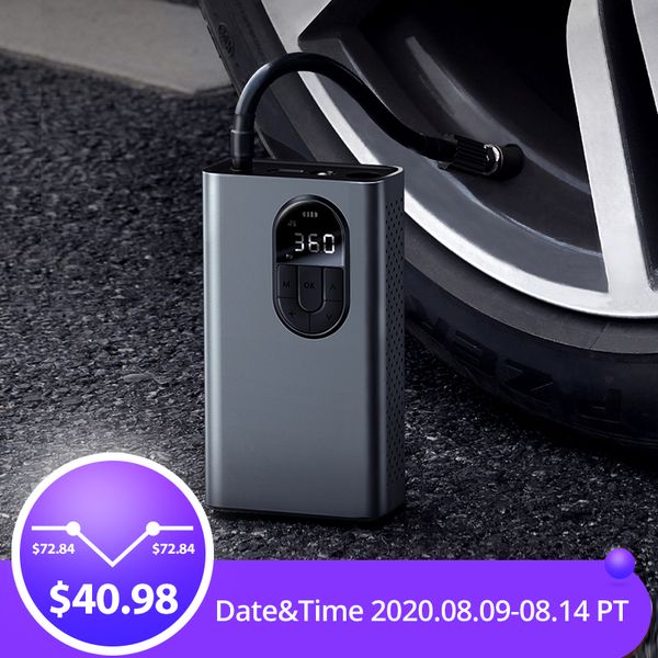 

baseus car air compressor inflator pump w led lamp for car motorcycle bicycle tire inflatable 7500mah wireless electric air pump