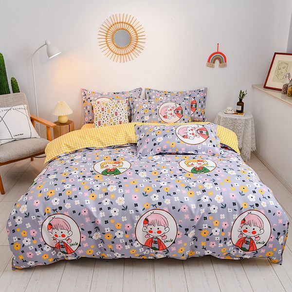

2020 chic bedding sets floral print duvet cover bed linen pillowcases  king size bed sheets quilt cover comforter set