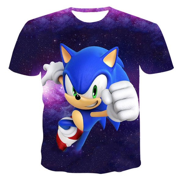 

boys cartoon sonic hedgehog blue girls baby 3d print shirts funny harajuku anime men clothing