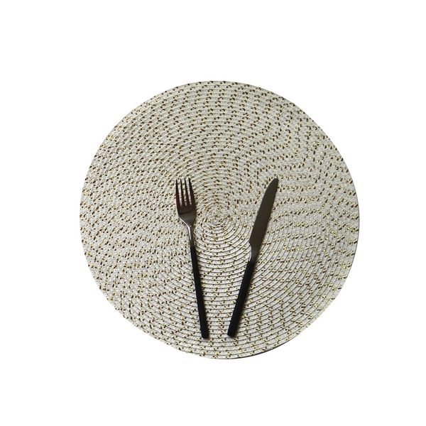 

pp wire woven pad dinner round non slip heat resistant kitchen handmade placemat