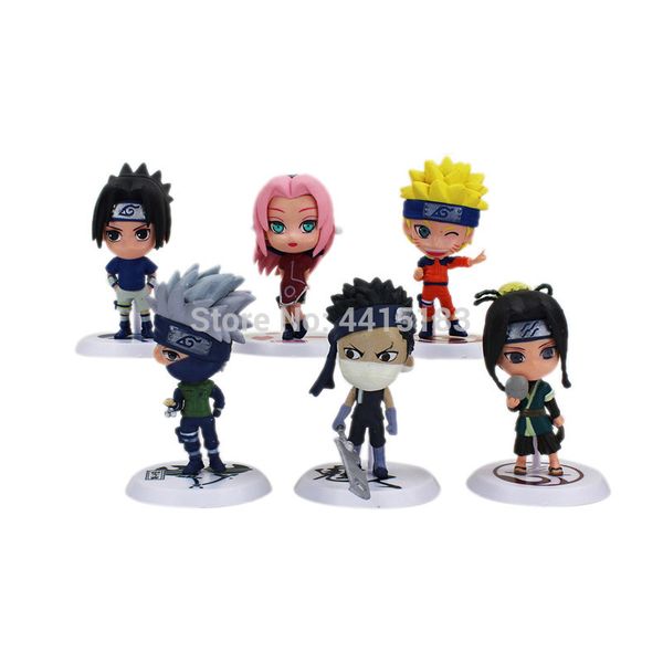 

6 шт / set narut рисунок мадара учиха узумаки наруто какаши пвх фигурку куклы модель детские игрушки рождественский подарок для детей y20081