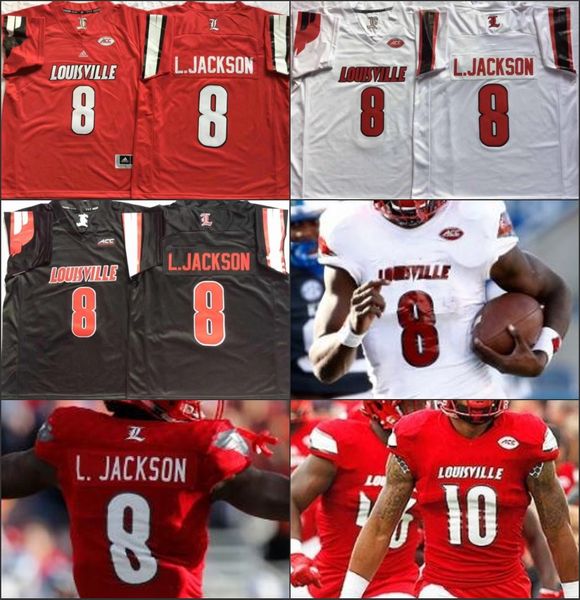 

NCAA Louisville Cardinal 8 Lamar Johnson College Football mens stitched Jerseys Black red white University Football Shirts