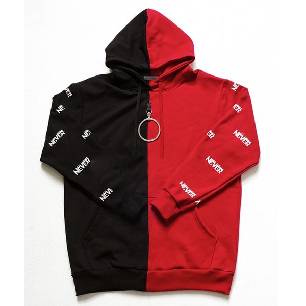 

wanna one jacket park jihoon red black stitching with circle young group tide hoodie jacket sweatshirt kpop