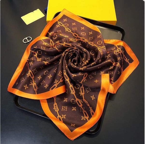 

new scarves letter printed silk twill square scarf women durag silk hand rolled small head scarf head scarf, Blue;gray