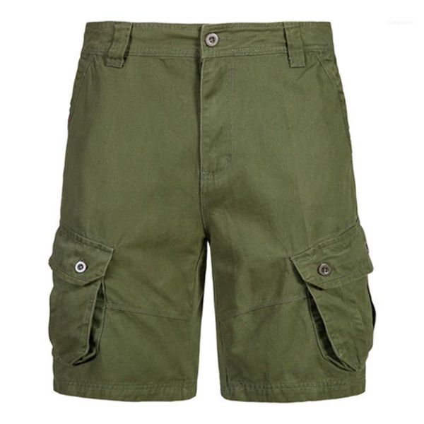 

designer cargo pants solid color fashion style pockets knee length mens pants casual apparel mens summer, Black