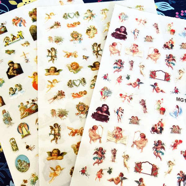 

mg191002-07 angel beauty nail sticker 3d nail art sticker decal stamping export japan designs rhinestones, Black