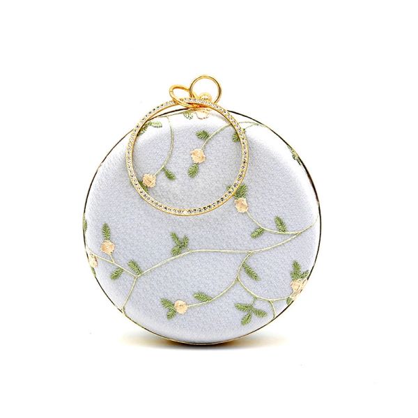 

handmade embroider flora evening purse clutch women
