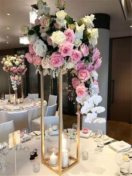

party decoration wedding flower stand metal gold color vase table column for centerpiece