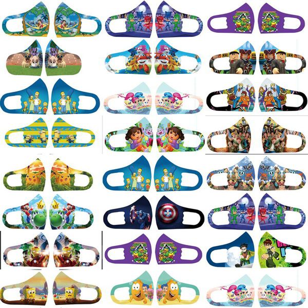 

kids face masks face shields mascarilla de pelicula custom face mask designer kids cloth masks cartoon character mask visibility, Black