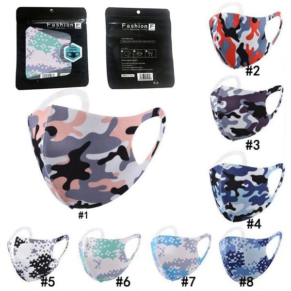 

camouflage face mask 8 colors washable reusable mouth cover dustproof anti dust colorful mask anti fog adults masks camo