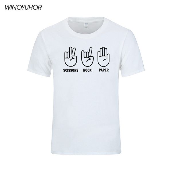 

new fashion mens t shirt rock paper scissors funny printed cotton casual short sleeve t-shirt camisetas masculina