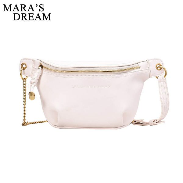 

mara's dream 2020 new solid color purse women still simple messenger bag semi-circular chain chest bag