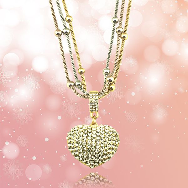 

ins alloy love heart shape chain presents&necklace for women chain heart necklaces gold statement bijoux femme necklace se200043, Silver