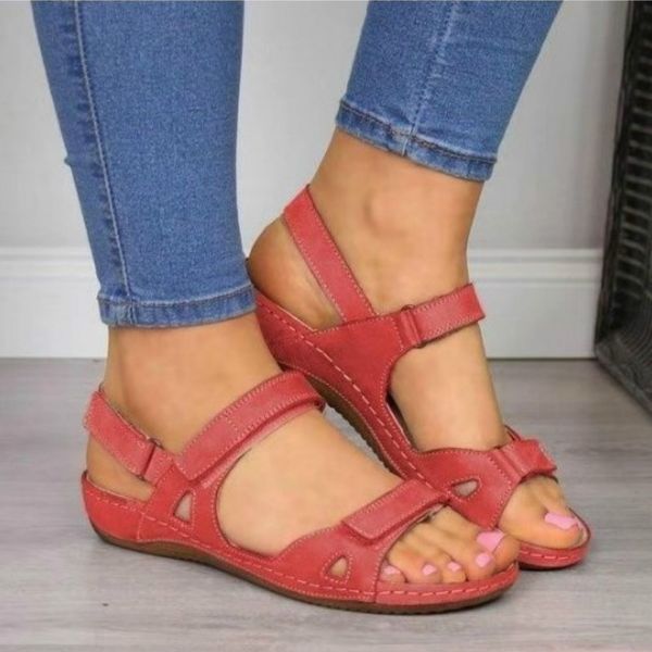 

2020 women summer open toe comfy sandals super soft orthopedic low heels walking sandals toe corrector cusion, Black