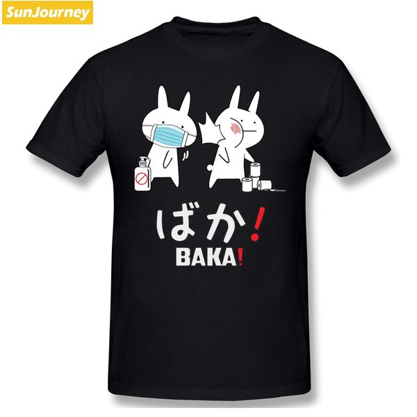 

funny anime rabbit baka slap toilet paper shortage t shirt big size cotton custom short sleeve shirts