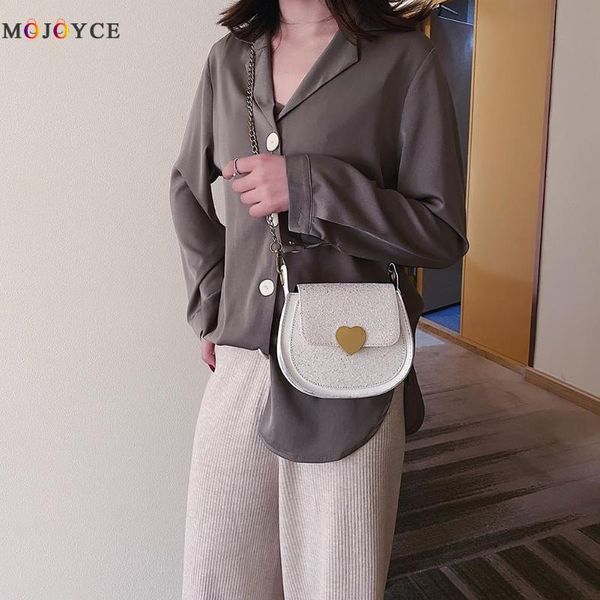 

women crossbody saddle bags semicircle sequins small messenger shoulder bag